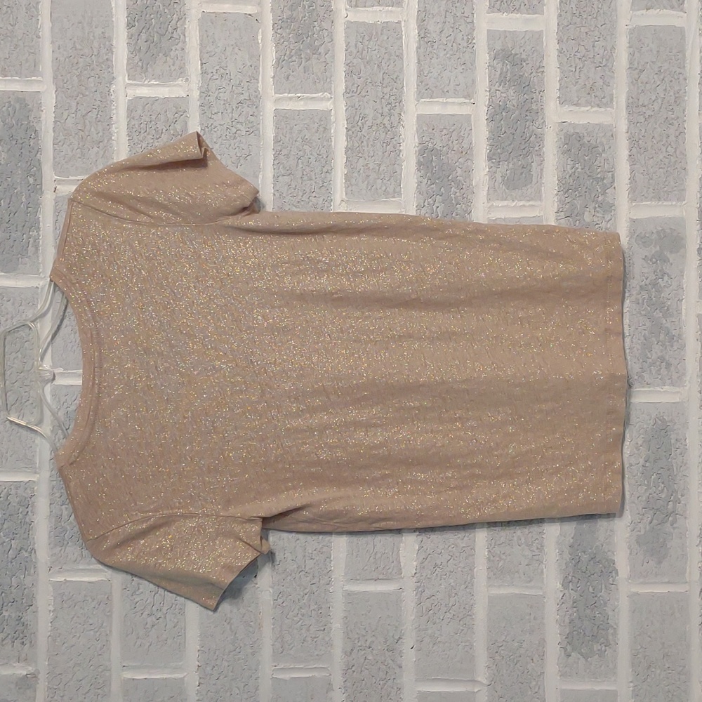 J. Crew 100% Linen Women's Gold Metallic V-Neck Lightweight Tee Shirt Size XS - Picture 13 of 13